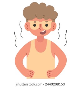 Sunburn 2 cute on a white background, vector illustration.