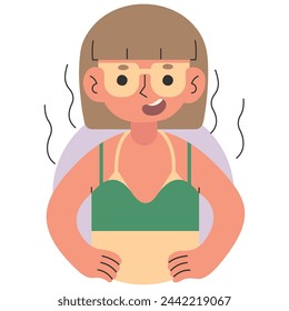 Sunburn 8 cute on a white background, vector illustration.
