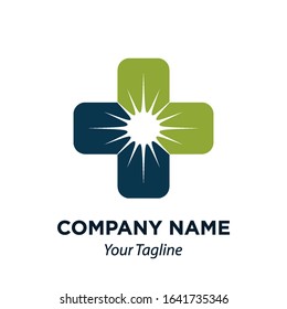 Sunburn in Cross Icon Vector Logo Template Illustration EPS 10.