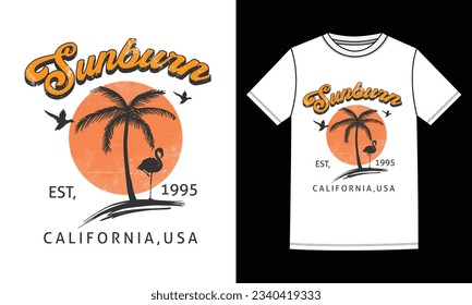 Sunburn est.1995 california, usa Summer t-shirt Design