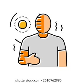 sunburn hot color icon vector. sunburn hot sign. isolated symbol illustration