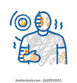 sunburn hot doodle icon sketch vector. sunburn hot sign. isolated symbol illustration
