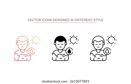 Sunburn icon design with white background stock illustration