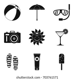 Sunburn icons set. Simple set of 9 sunburn vector icons for web isolated on white background