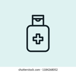 Sunburn lotion icon line isolated on clean background. Sunburn lotion icon concept drawing icon line in modern style. Vector illustration for your web mobile logo app UI design.