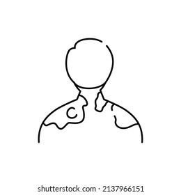 Sunburn skin color line icon. Human diseases. Pictogram for web page, mobile app, promo.