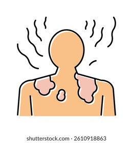 sunburn skin disease color icon vector. sunburn skin disease sign. isolated symbol illustration