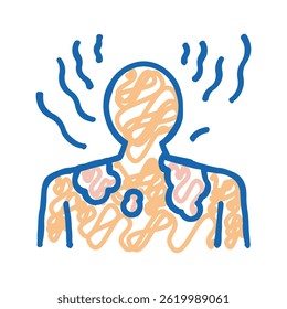 sunburn skin disease doodle icon sketch vector. sunburn skin disease sign. isolated symbol illustration