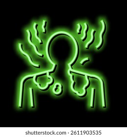sunburn skin disease neon light sign vector. sunburn skin disease illustration