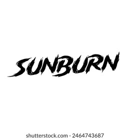 sunburn text on white background.