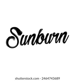 sunburn text on white background.
