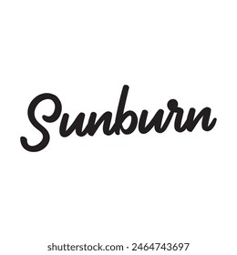 sunburn text on white background.