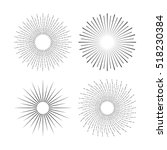 sunburst abstract design isolated elements. vector illustration