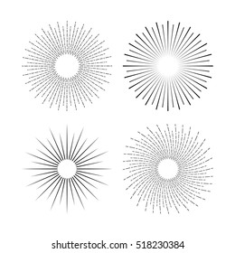 sunburst abstract design isolated elements. vector illustration