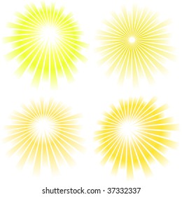 Sunburst abstract vector set.