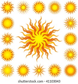 Sunburst abstract vector. Vector set.