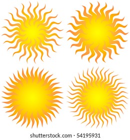 Sunburst abstract vector set.