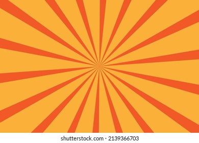 Sunburst background . Cartoon yellow and red color , Comic  zoom with copy space vector illustration
