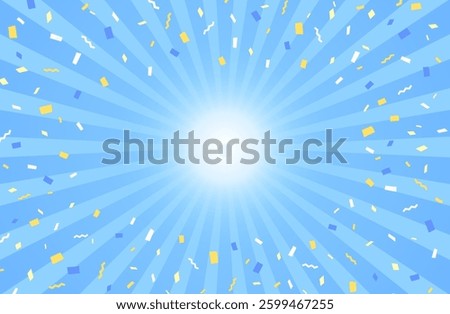 Sunburst background with colorful confetti