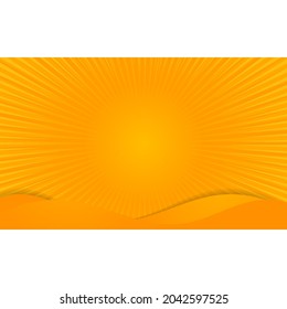 sunburst background design gradient yelllow. wave shape vector design. needs for website banner social media landing page. eps file editable