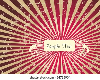 sunburst background with floral