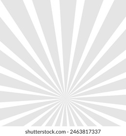 Sunburst background. Gray  and white sunbeam. Wallpaper with  sun burst. Backdrop for circus. Starburst with sunlight. Abstract retro background. Swirl of texture with stripes. vector EPS 10