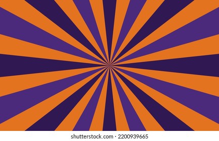 Sonnenbrust-Hintergrund. Orangefarbener und violetter Sonnenstrahl. Tapete mit Sonne brach aus. Hintergrund für den Zirkus. Starburst mit Sonnenlicht.Swirl der Textur mit Streifen. Vektorgrafik.