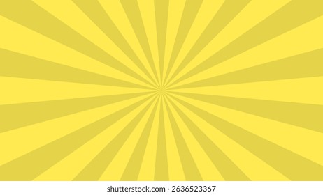 Fundo de explosão solar com pops de amarelo. Pop e linhas de concentração brilhantes.