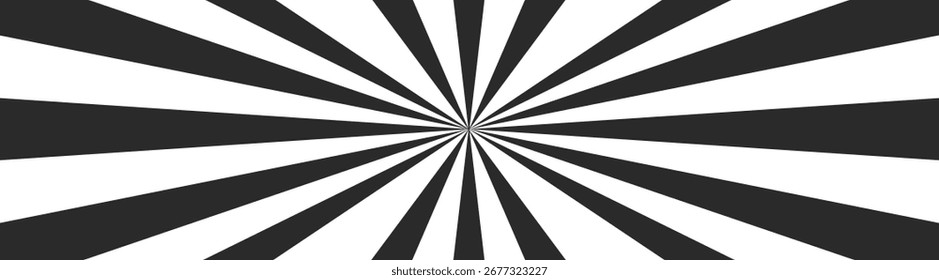 Fondo de rayos solares con rayos radiales y rayos de luz brillantes. Ilustración vectorial con patrón sin fisuras y remolino de verano brillante sobre fondo transparente.