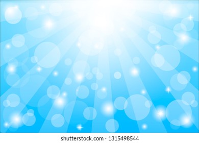 sunburst background with sparkles and rays, vector illustration with bokeh lights