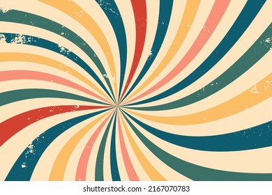 sunburst background template retro grunge vintage 70s