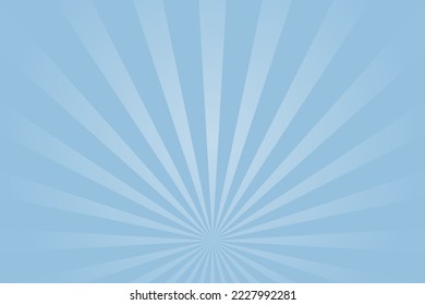 Sunburst background. Vector sunburst blue radial beams pattern. Radial rays abstract vector texture.