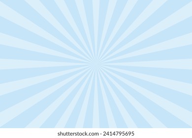 Sunburst background. Vector sunburst blue radial beams pattern. Radial rays abstract vector texture.