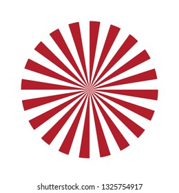 Sunburst background vector pattern with red and white color palette of swirled radial striped design. Christmas retro vintage colors.