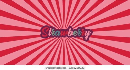 Sunburst background vector pattern with a strawberry color palette of red pink and beige in a spiral or swirled radial striped