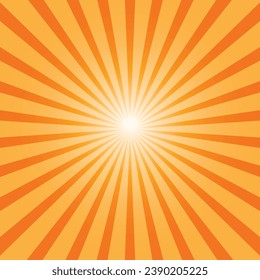 Sunburst background vector pattern with a sun color palette of yellow and beige in a spiral or swirled radial striped