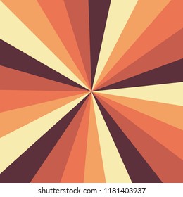 Sunburst background vector pattern with a vintage color palette of swirled radial striped design. Christmas retro vintage colors.