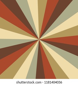 Sunburst background vector pattern with a vintage color palette of swirled radial striped design. Christmas retro vintage colors.