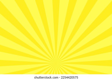 Sunburst background. Vector sunburst yellow radial beams pattern. Radial rays abstract vector texture.