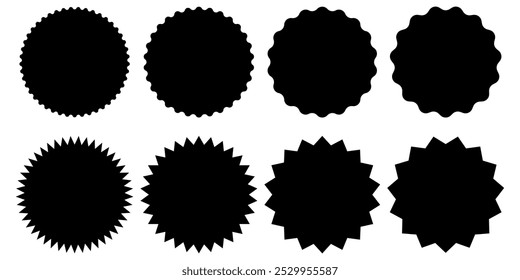 Ícone de venda de emblemas Sunburst definir design simples