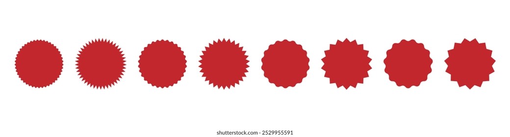 Sunburst badges sale icon set simple design