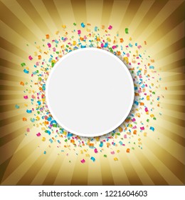 Sonnenschutzbanner mit Konfetti mit Farbverlauf-Mesh, Vektorillustration-Illustration
