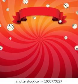 Sunburst With Banner Ribbon With Gradient Mesh, Vector Illustration
