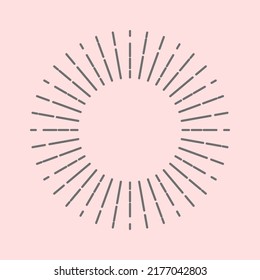 Sunburst Beams Logo. Sun Burst Doodle Beam. Radial Sunrise Vector Icon Set