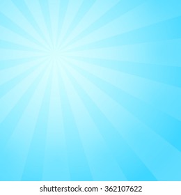 Sunburst and blue sky background