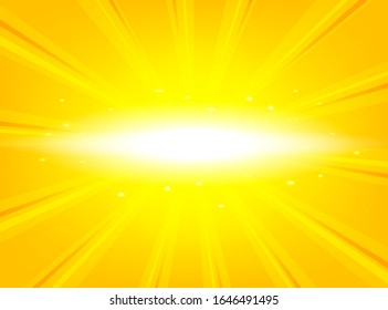 Sunburst bright yellow with glowing rays of light abstract background