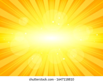 Sunburst bright yellow with glowing rays of light abstract background
