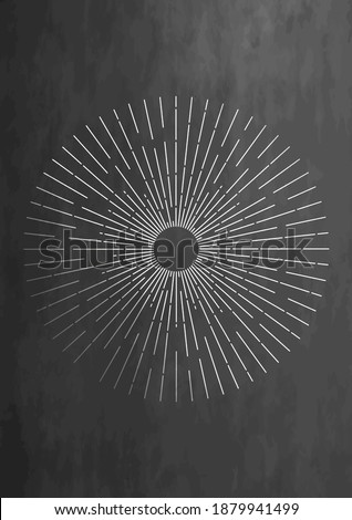 Sunburst celestial minimal ethnic elements design. Vintage magical mystical symbol. Vector illustration