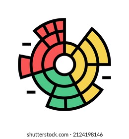 sunburst chart color icon vector. sunburst chart sign. isolated symbol illustration