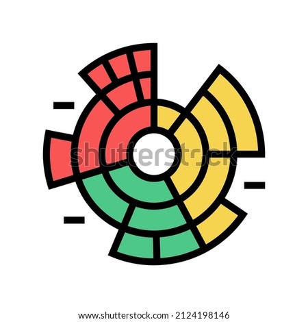 sunburst chart color icon vector. sunburst chart sign. isolated symbol illustration